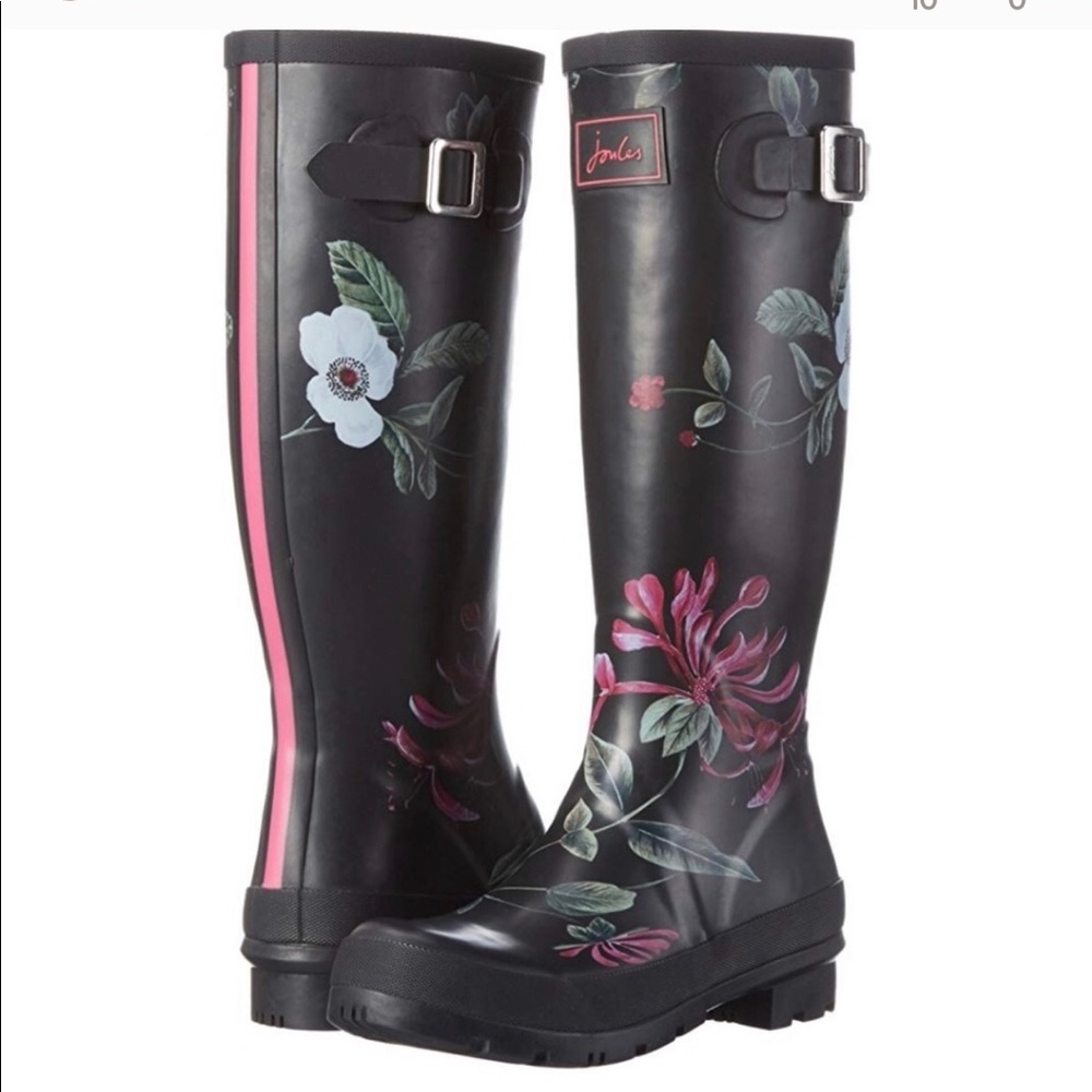 JOULES Wellyprint Hedge Floral Rainboots Size 5